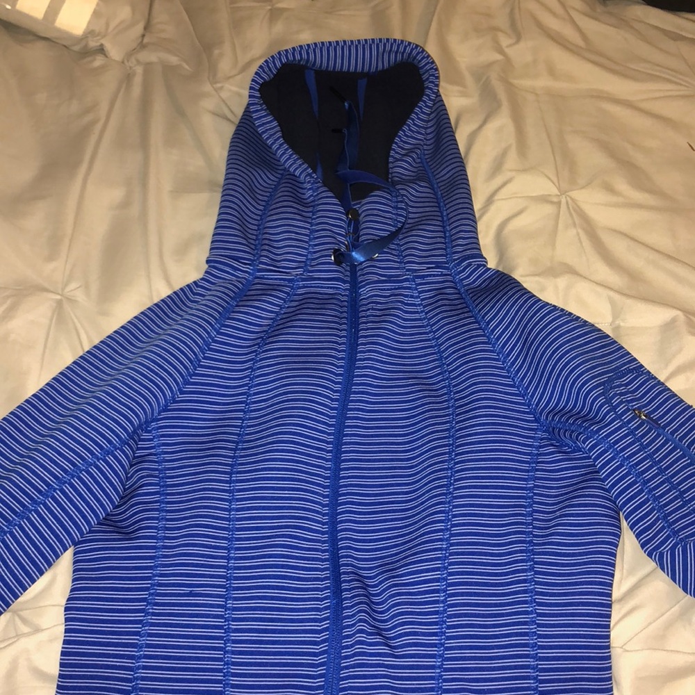blue athletic jacket